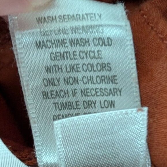 Garnet Hill Classic Linen Trousers Womens Petite Size 12 Brown Rust Pants - Picture 6 of 15